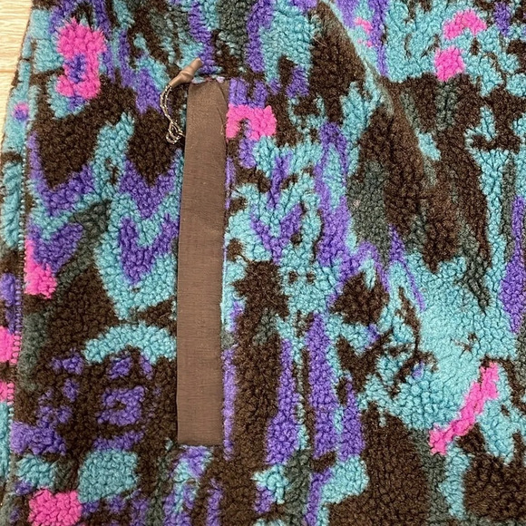 American Eagle Full Zip Sherpa Fleece Teddy Lined Jacket Multicolored Camo XL - Picture 14 of 16